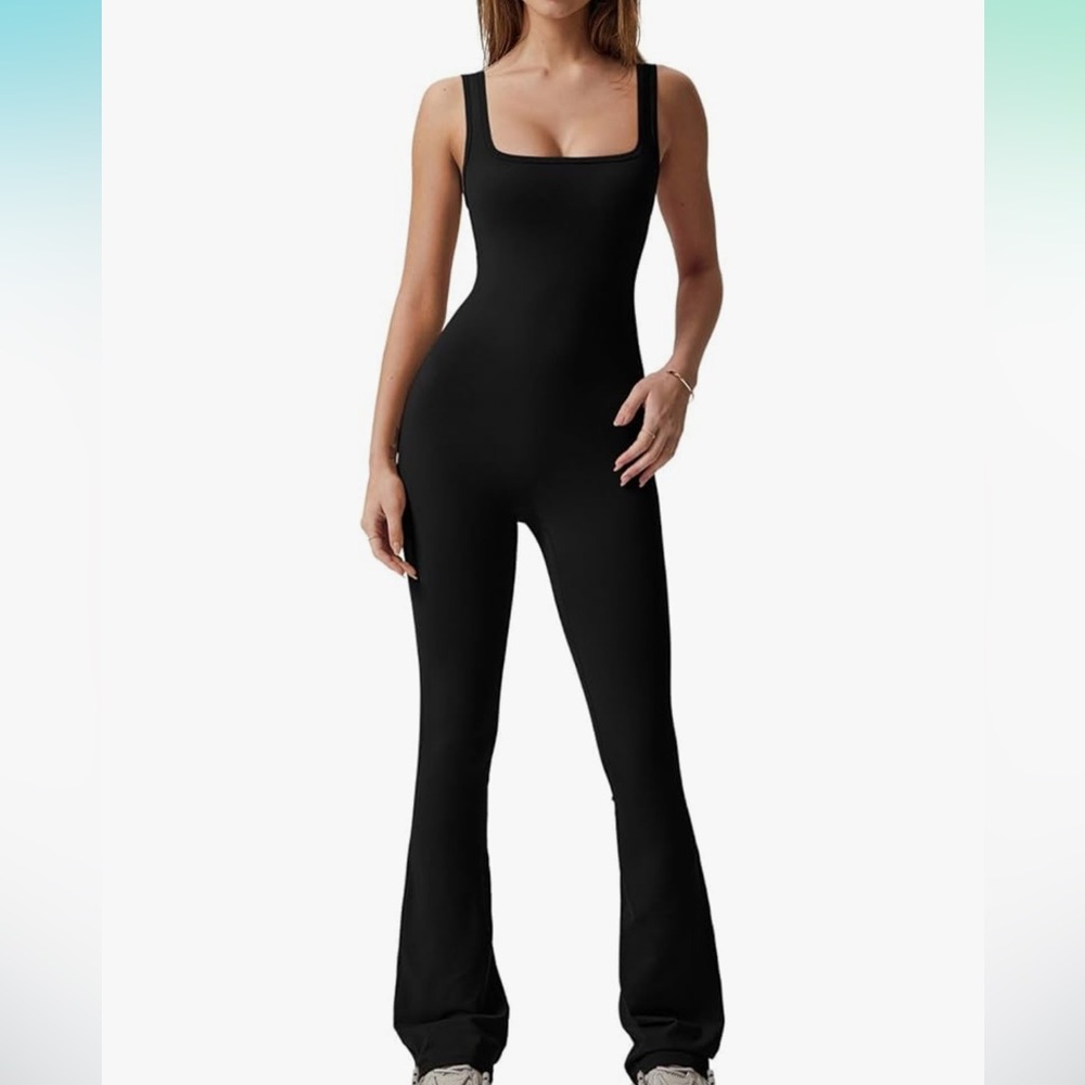 Square neck  Flare Jumpsuit